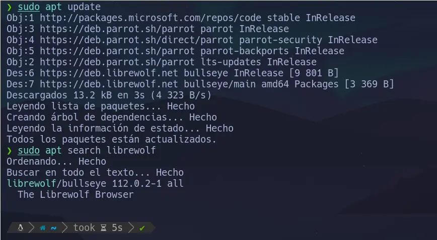librewolf repository found debian